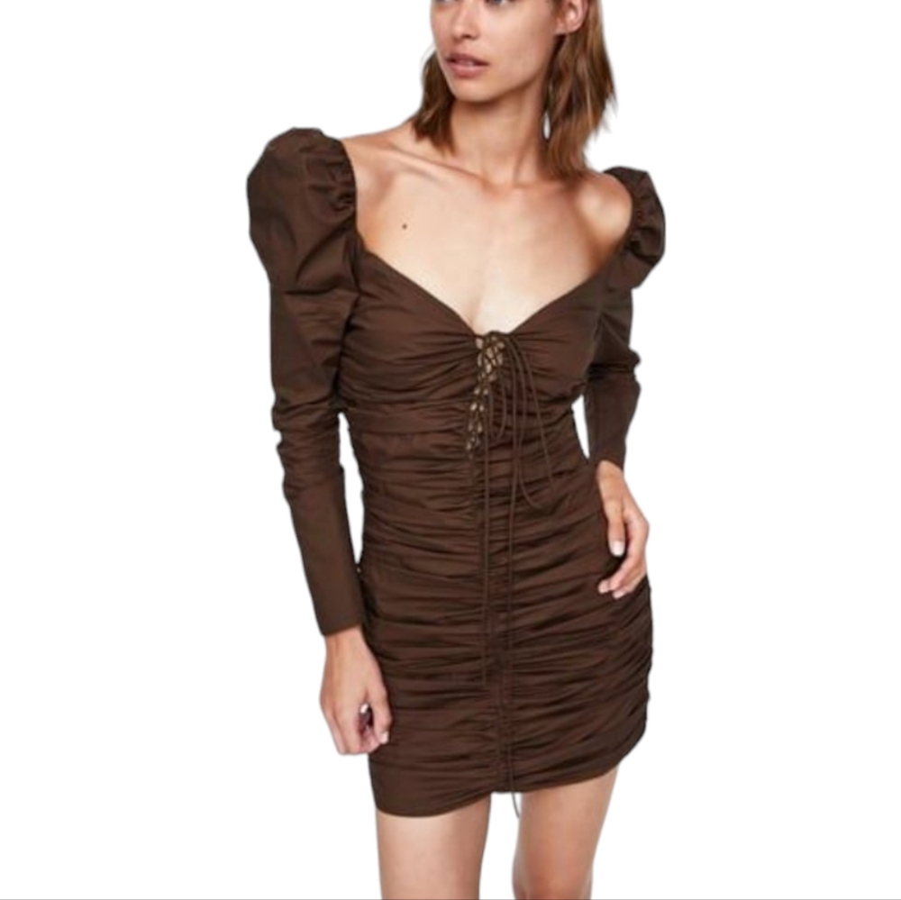 Zara Brown Mini Dress